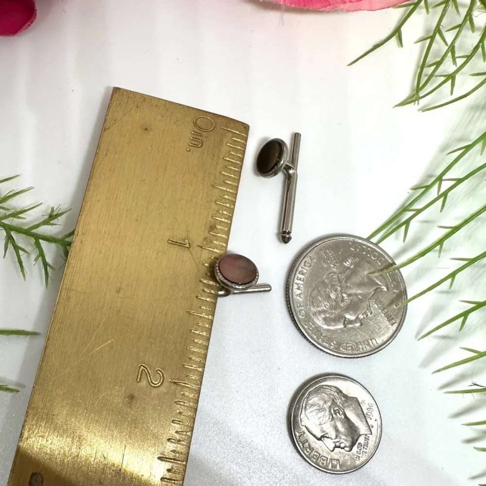 VINTAGE⚜️Mother Of Pearl Dainty Cuff Links Set